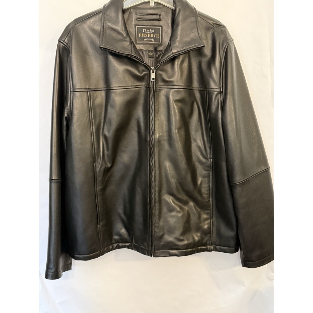 Jos A Bank  Reserve Men's Large Black Leather Jacket
